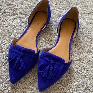 J. Crew Blue Suede Loafer Flats